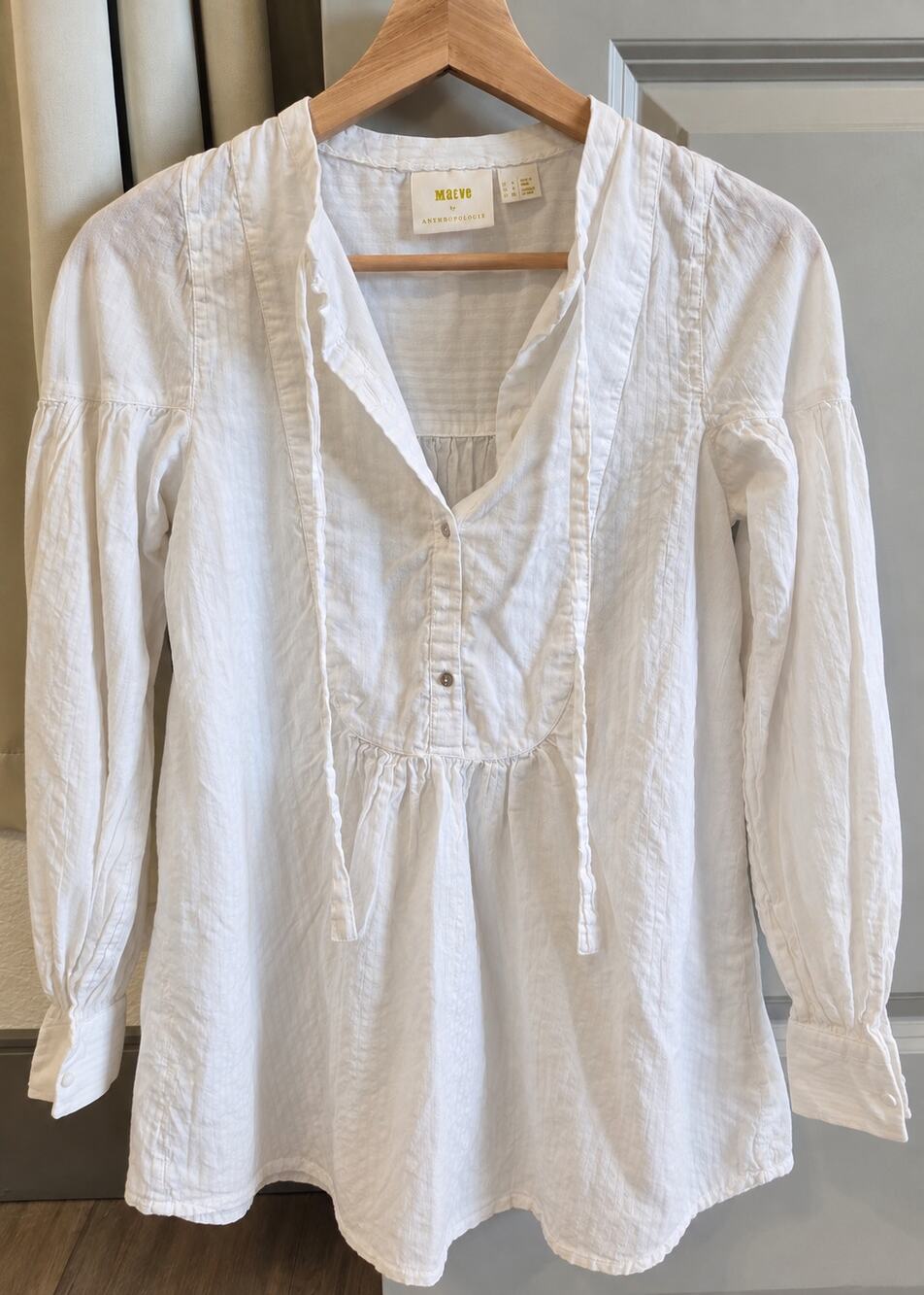 Maeve by Anthropologie Pintucked Buttondown Tunic